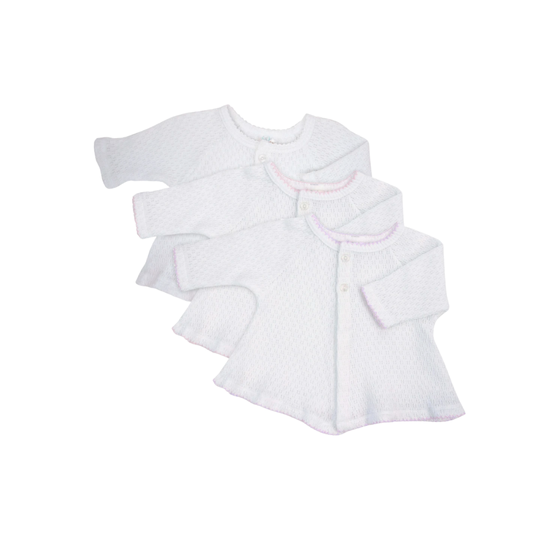 Long Sleeve white and pink Raglan Sweater by Paty.