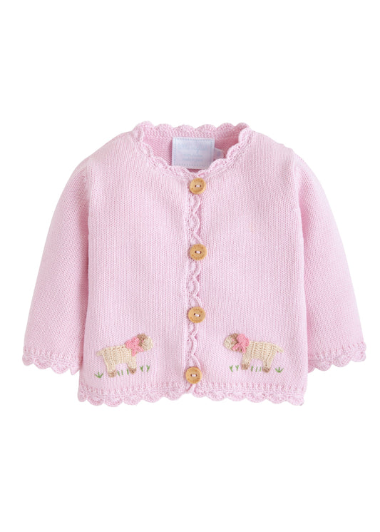 Little English Pink Sheep Crochet Sweater
