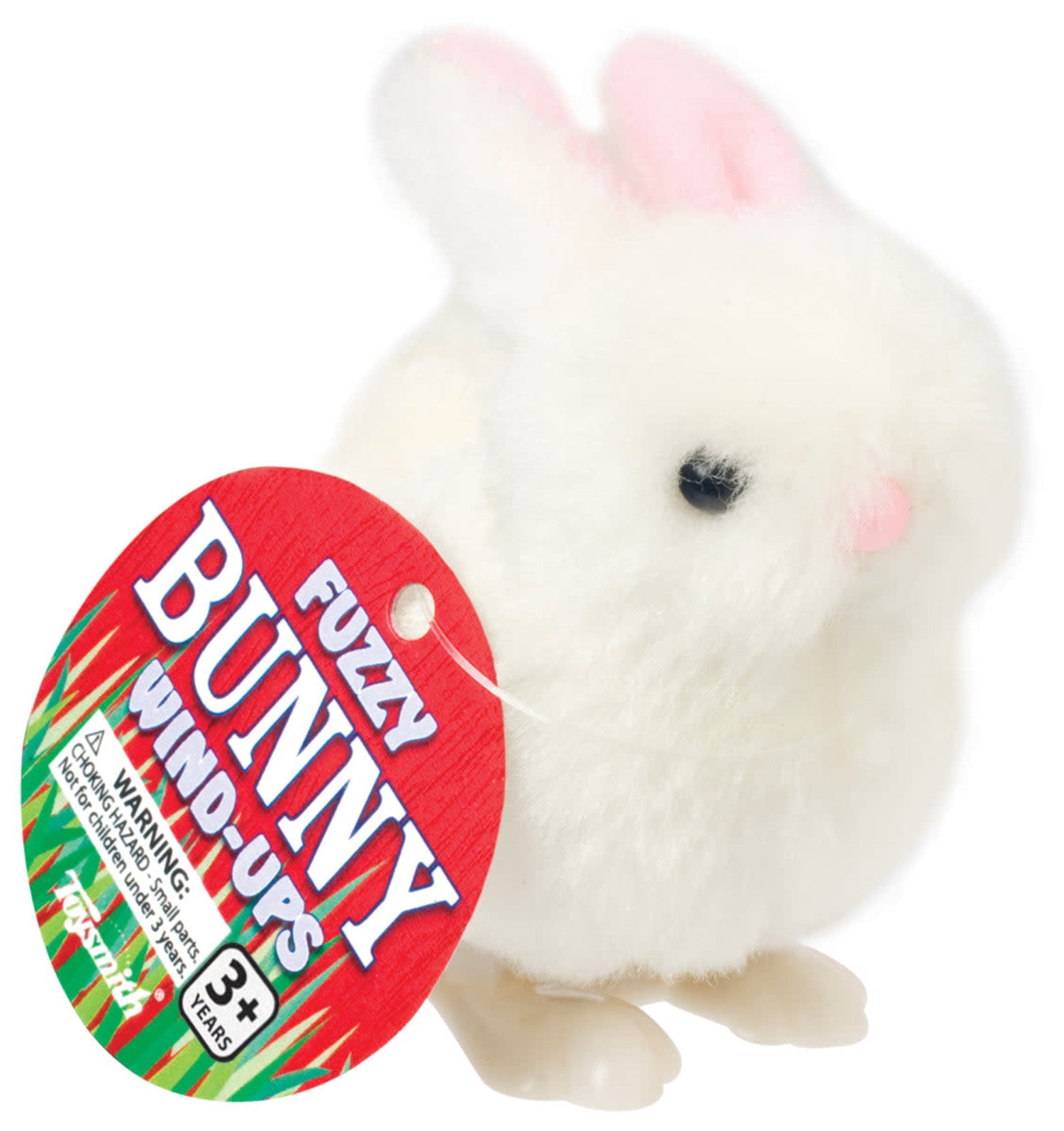 This white fuzzy bunny hopping wind up toy is a fun addition to an Easter Basket!