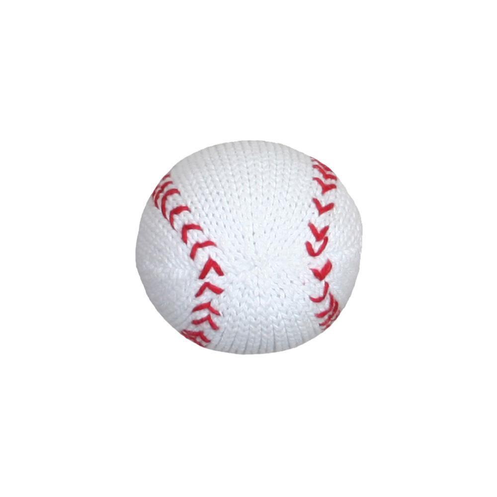 Zubels Knit Baseball Rattle Baby Toy